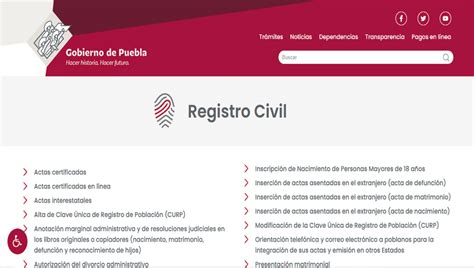 registro civil puebla citas|Implementa Registro Civil módulo de información virtual